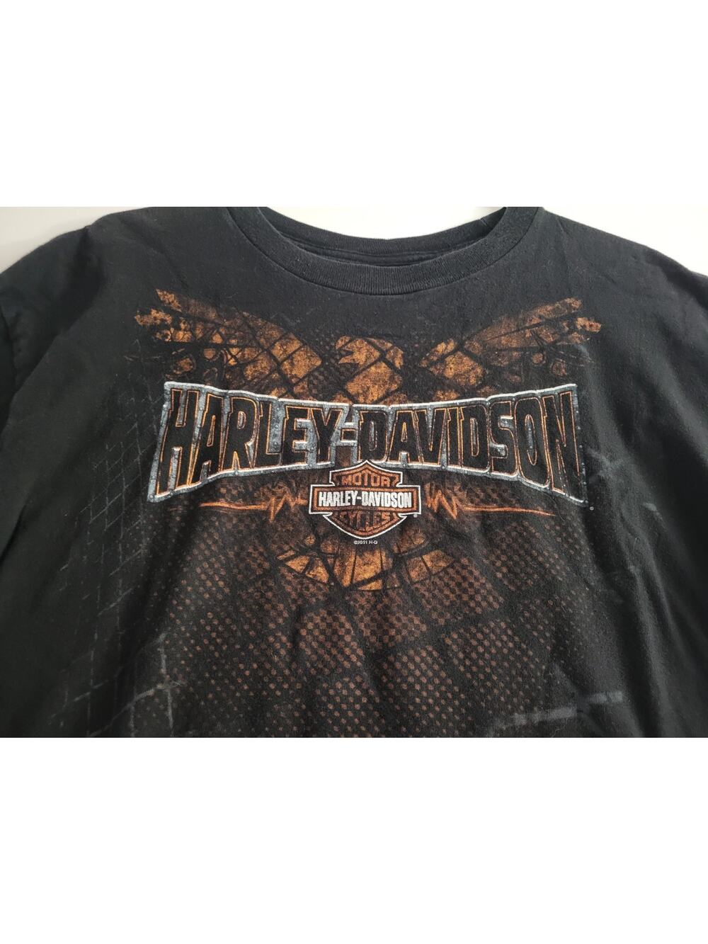 Harley Davidson Shirt Mens XL Big Eagle 2011 Kansas City Vehicle Operations Tee